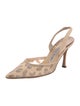 Manolo Blahnik Mesh Animal Print Slingback Pumps
