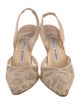 Manolo Blahnik Mesh Animal Print Slingback Pumps
