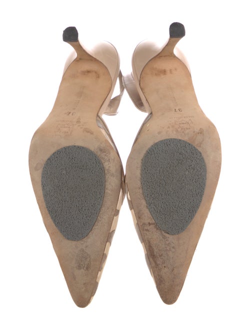 Manolo Blahnik Mesh Animal Print Slingback Pumps