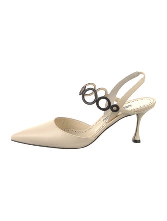 Manolo Blahnik Leather Slingback Pumps