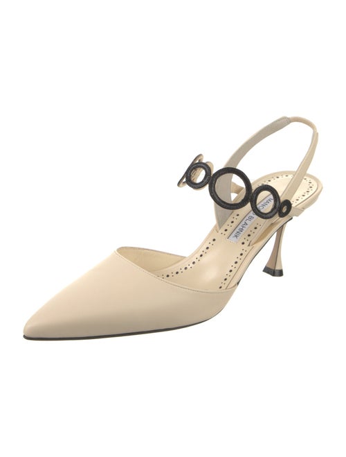 Manolo Blahnik Leather Slingback Pumps