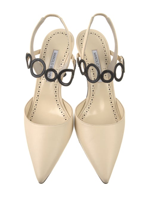 Manolo Blahnik Leather Slingback Pumps