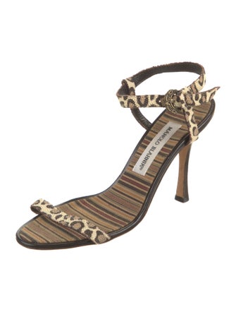 Manolo Blahnik Leather Printed Sandals