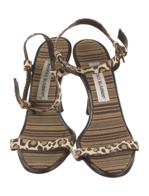 Manolo Blahnik Leather Printed Sandals