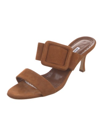 Manolo Blahnik Suede Slides