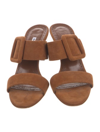 Manolo Blahnik Suede Slides
