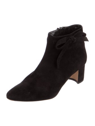 Manolo Blahnik Suede Bow Accents Boots