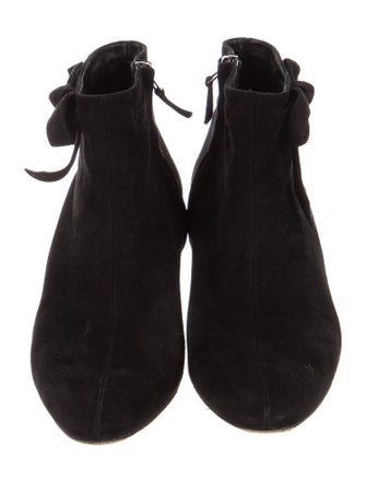 Manolo Blahnik Suede Bow Accents Boots