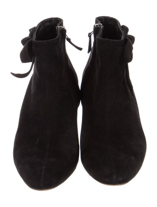 Manolo Blahnik Suede Bow Accents Boots