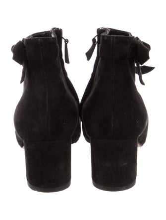 Manolo Blahnik Suede Bow Accents Boots