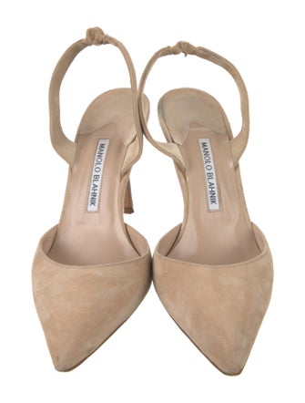 Manolo Blahnik Suede Slingback Pumps