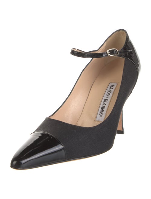 Manolo Blahnik Canvas Colorblock Pattern Pumps