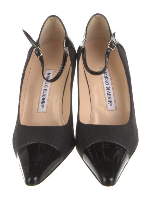 Manolo Blahnik Canvas Colorblock Pattern Pumps
