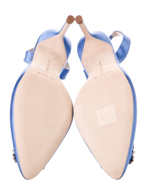 Manolo Blahnik Hangisli Satin Slingback Pumps