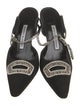 Manolo Blahnik Nylon Crystal Embellishments Mules
