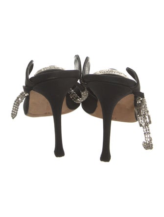 Manolo Blahnik Nylon Crystal Embellishments Mules