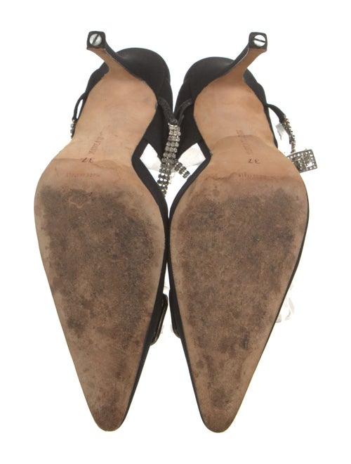 Manolo Blahnik Nylon Crystal Embellishments Mules