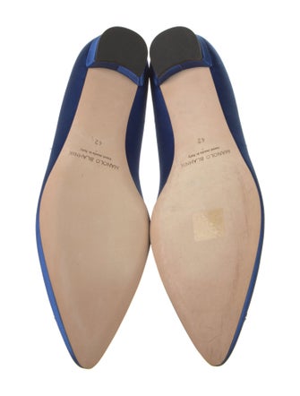Manolo Blahnik Satin Crystal Embellishments Flats