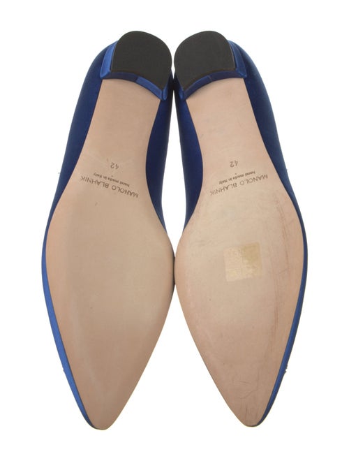 Manolo Blahnik Satin Crystal Embellishments Flats