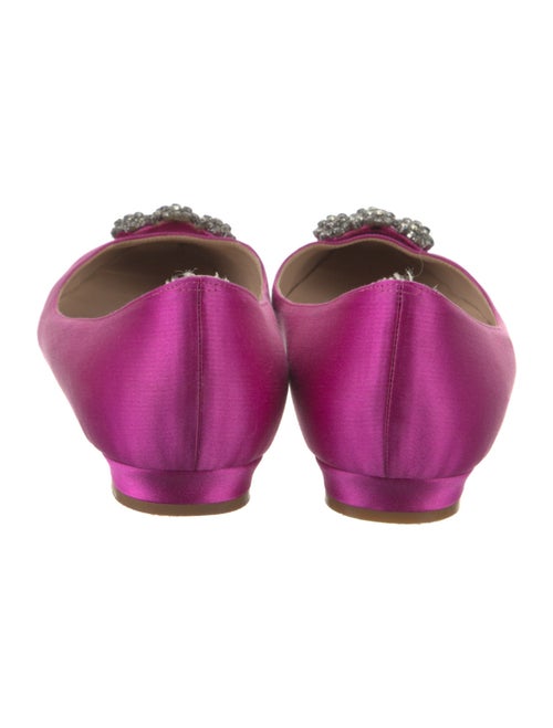 Manolo Blahnik Satin Crystal Embellishments Flats