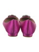 Manolo Blahnik Satin Crystal Embellishments Flats