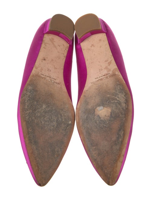 Manolo Blahnik Satin Crystal Embellishments Flats