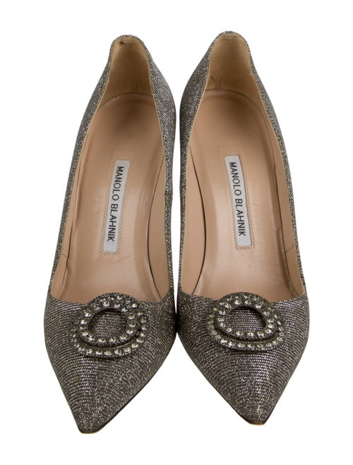 Manolo Blahnik Glitter Crystal Embellishments Pumps