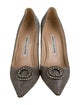 Manolo Blahnik Glitter Crystal Embellishments Pumps