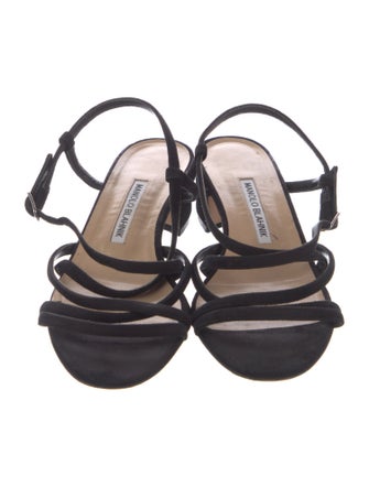 Manolo Blahnik Suede Slingback Sandals