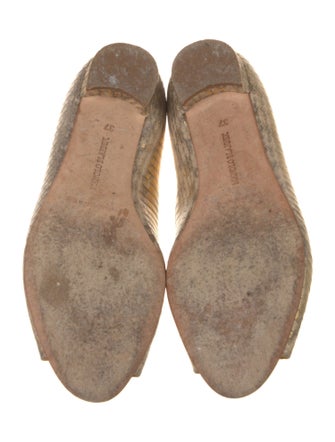 Manolo Blahnik Embossed Leather Animal Print Mules