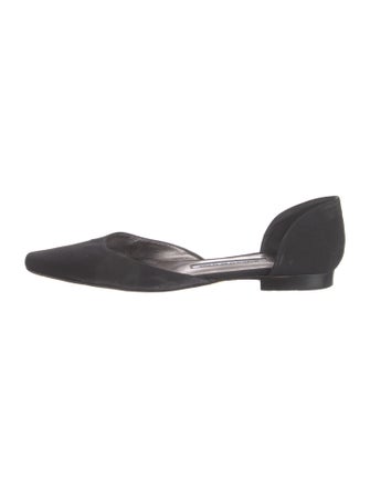 Manolo Blahnik Suede D'Orsay Flats
