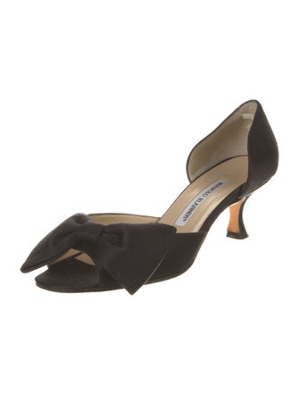 Manolo Blahnik Satin D'Orsay Pumps