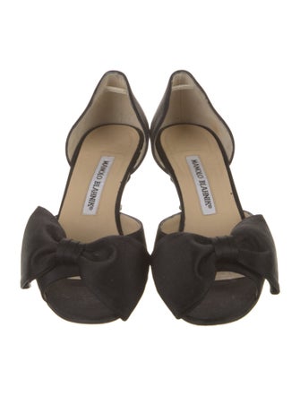 Manolo Blahnik Satin D'Orsay Pumps