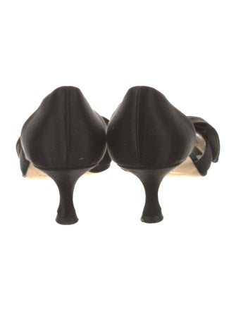 Manolo Blahnik Satin D'Orsay Pumps