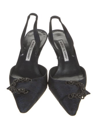 Manolo Blahnik Crystal Embellishments Slingback Pumps