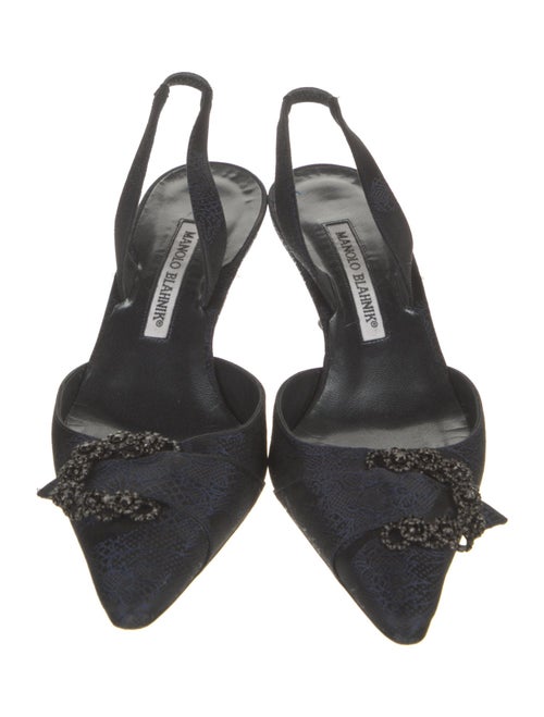 Manolo Blahnik Crystal Embellishments Slingback Pumps