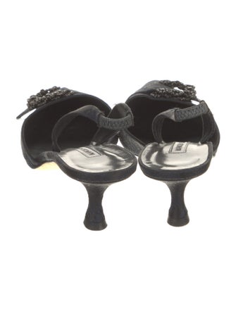 Manolo Blahnik Crystal Embellishments Slingback Pumps