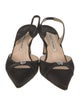 Manolo Blahnik Satin Crystal Embellishments Slingback Pumps