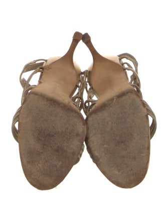 Manolo Blahnik Leather Slingback Sandals