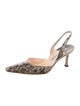 Manolo Blahnik Snakeskin Animal Print Slingback Pumps