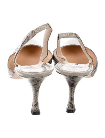 Manolo Blahnik Snakeskin Animal Print Slingback Pumps