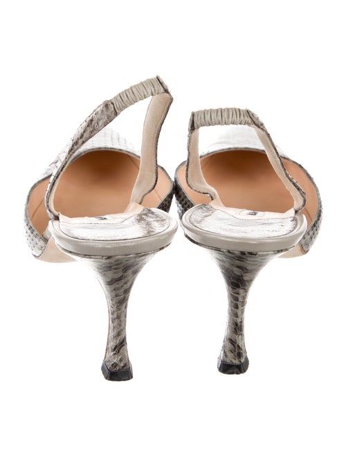 Manolo Blahnik Snakeskin Animal Print Slingback Pumps