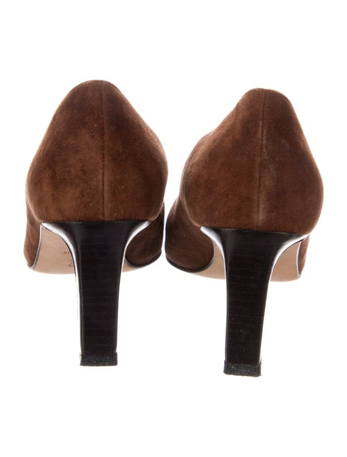 Manolo Blahnik Suede Whipstitch Trim Pumps