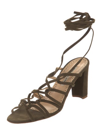 Manolo Blahnik Suede Gladiator Sandals