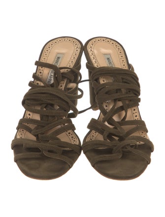 Manolo Blahnik Suede Gladiator Sandals