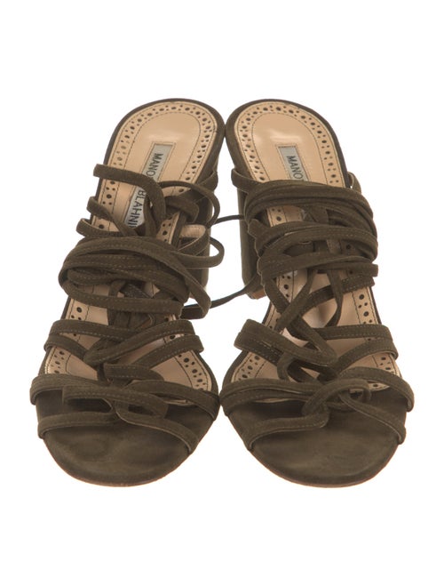 Manolo Blahnik Suede Gladiator Sandals