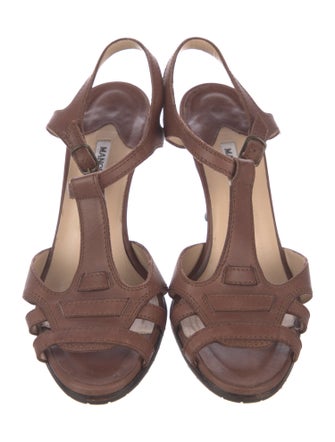 Manolo Blahnik Leather T-Strap Sandals