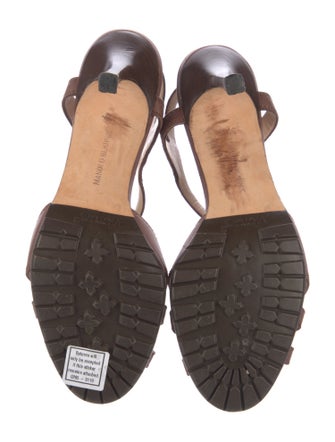 Manolo Blahnik Leather T-Strap Sandals
