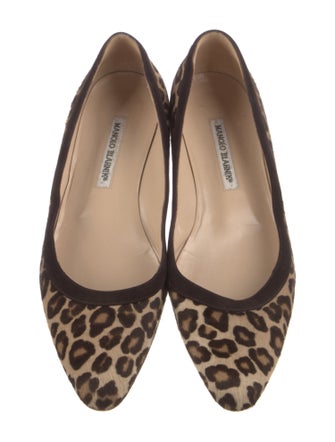 Manolo Blahnik Ponyhair Animal Print Flats