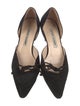 Manolo Blahnik Suede Bow Accents D'Orsay Pumps